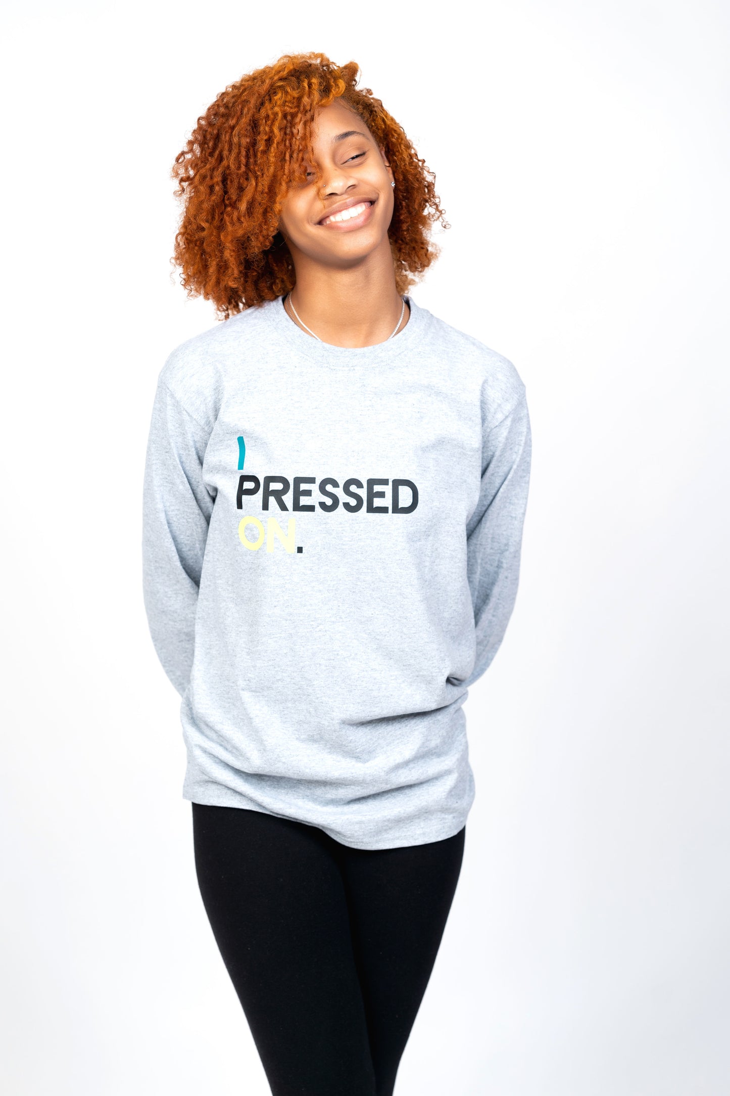 I Pressed On Tee-Grey